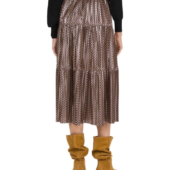 ba&sh gold metallic tiered skirt - Picture 2 of 5